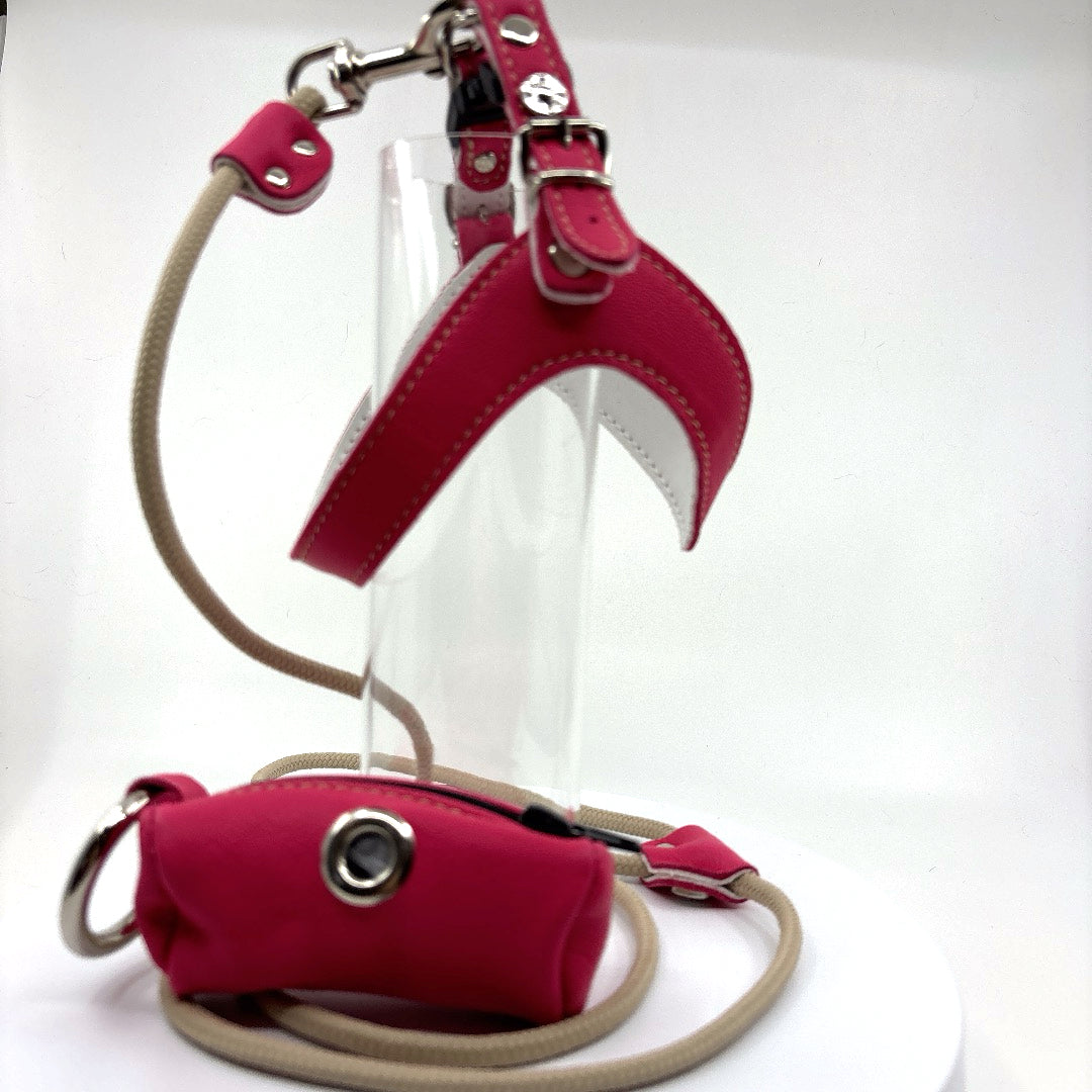 Petite Bourse cuir rose acidulé