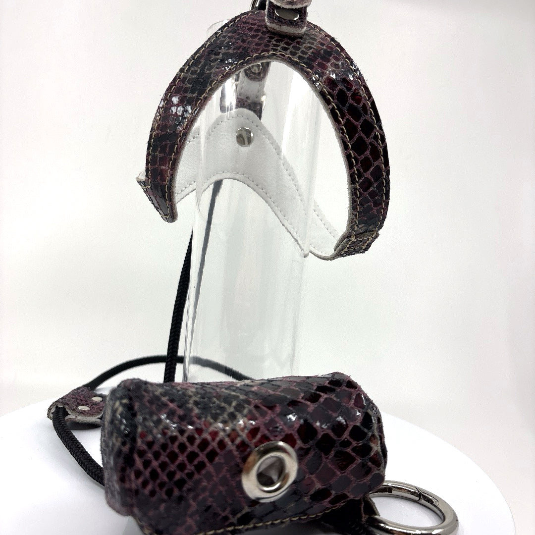 Petite bourse cuir souple Reptile Violine