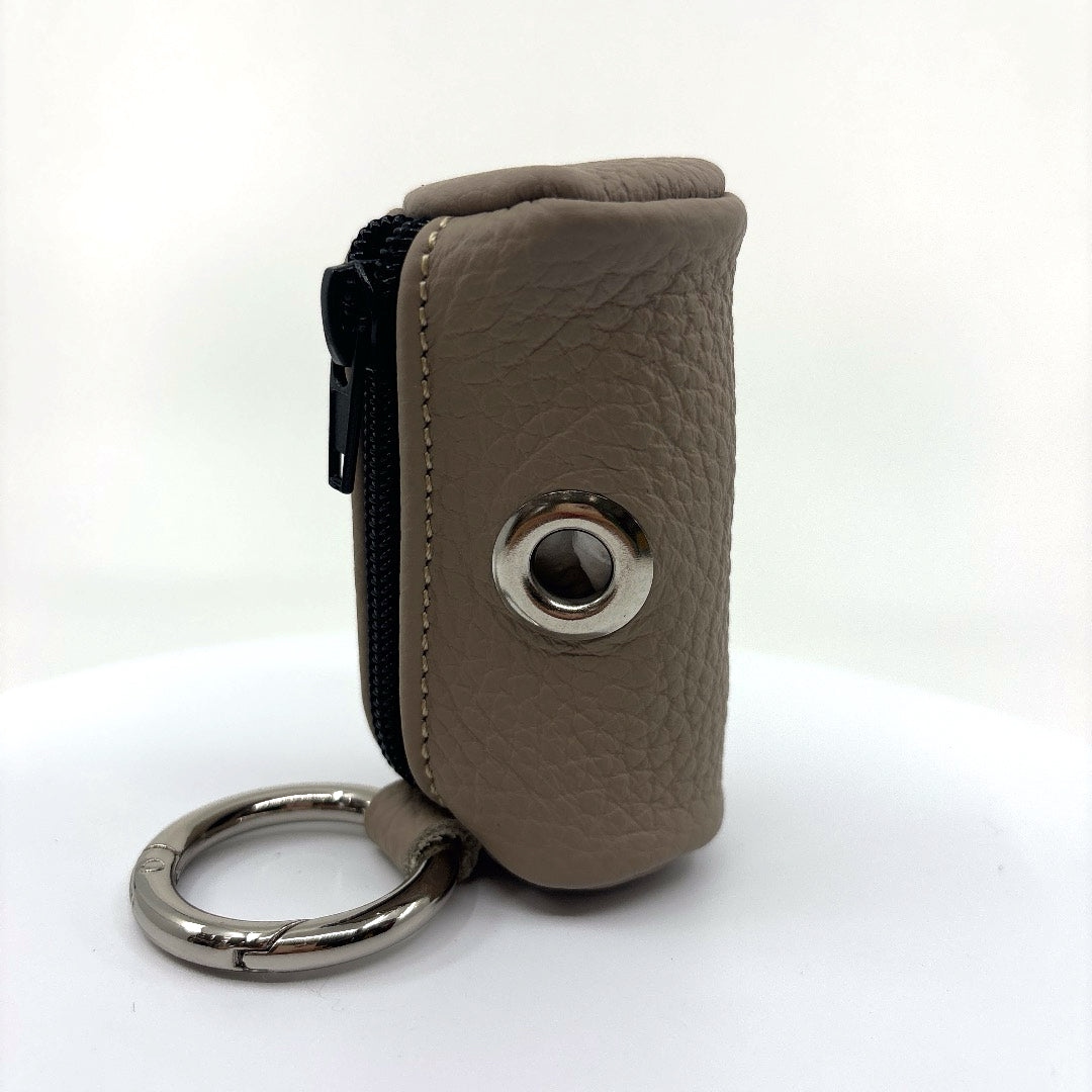 Petite bourse cuir taupe souple