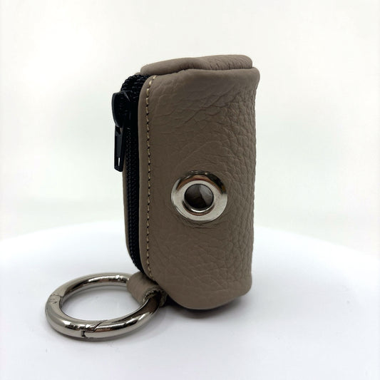 Petite bourse cuir taupe souple