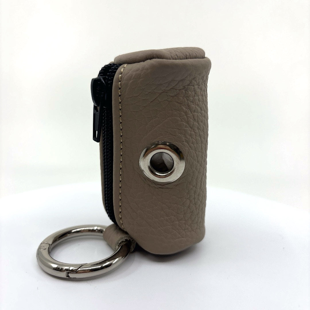 Petite bourse cuir taupe souple