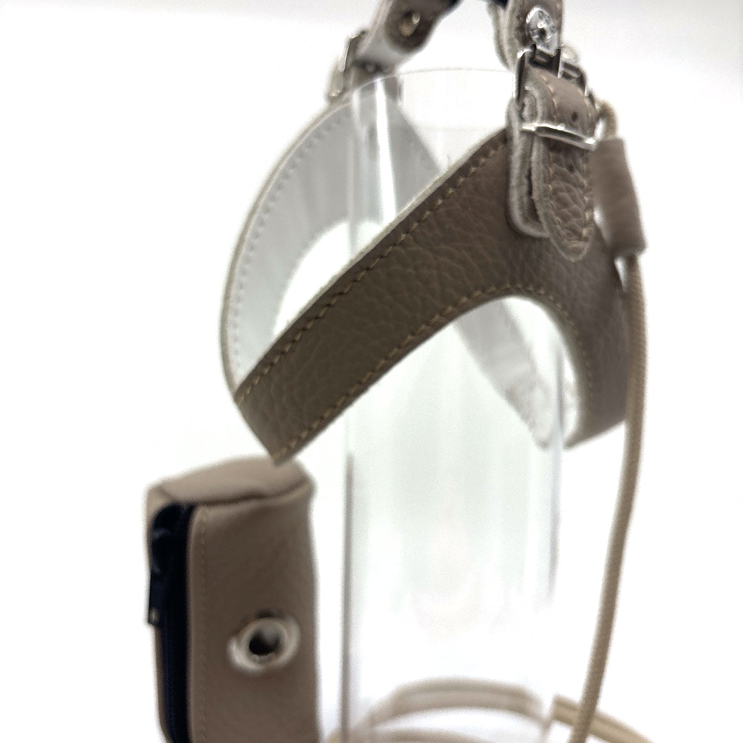 Petite bourse cuir taupe souple