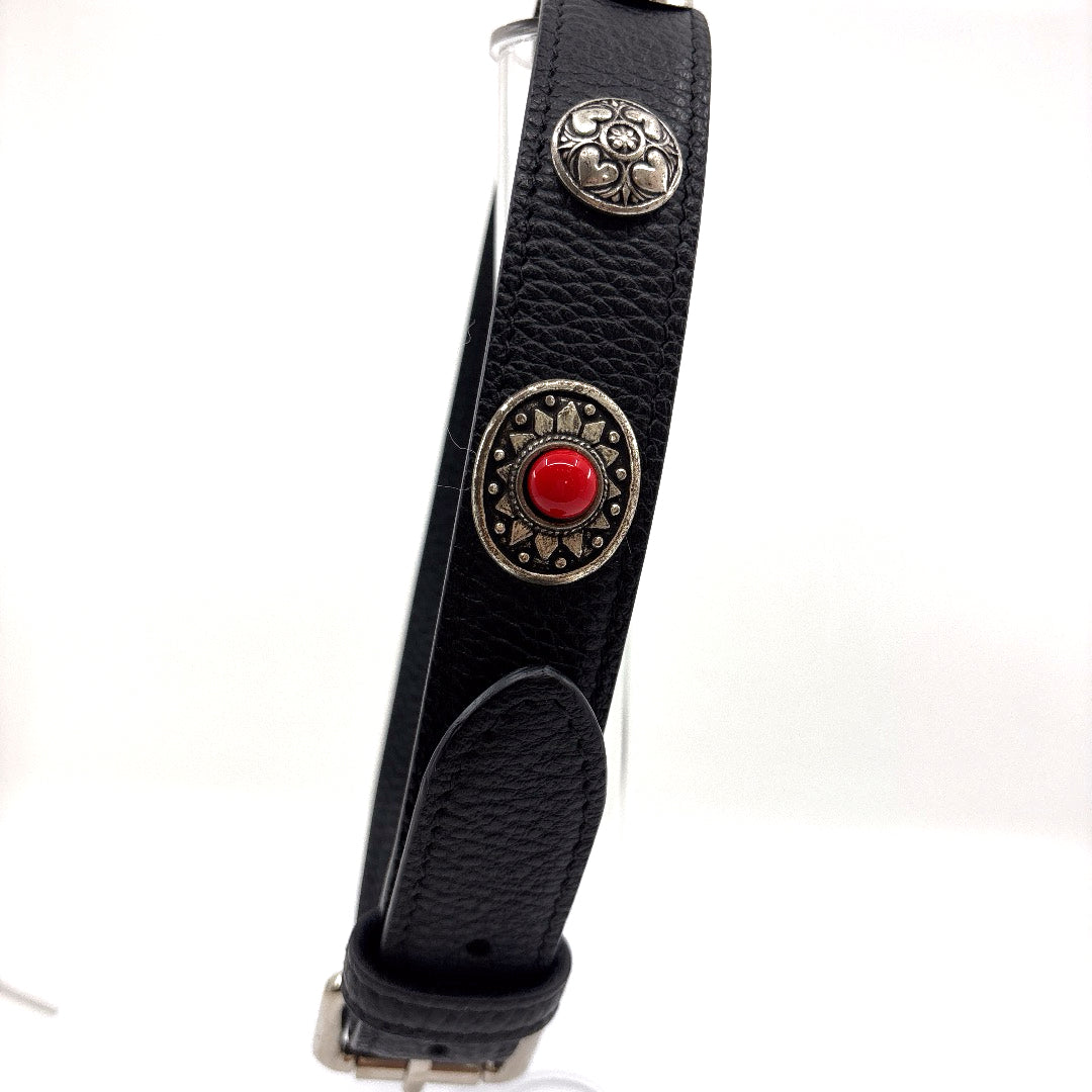 Collier cuir souple noir fait mains
